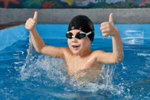 kids take swimming lessons in San Diego